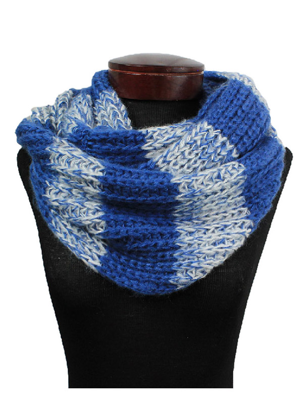 DOUBLE COLOR PAN STRIPE INFINITY SCARF