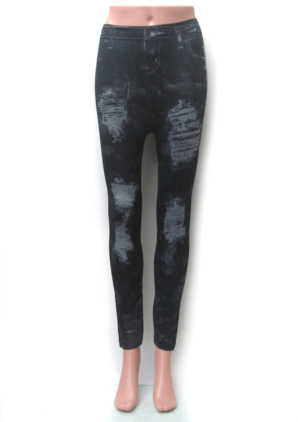 RIPPED PRINT JEGGINGS