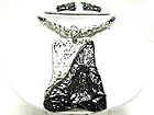BURNISH METAL ART PENDANT NECKLACE SET