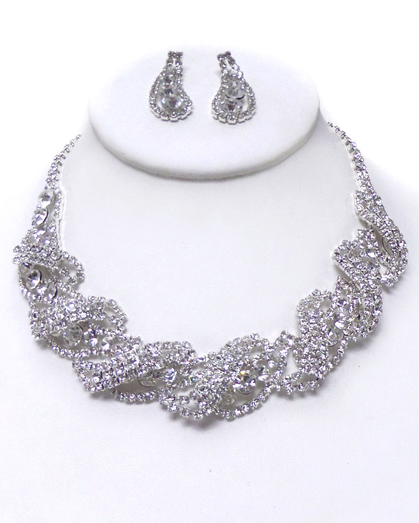 TWISTED LAYER CRYSTALS NECKLACE SET 