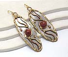 HAND MADE METAL ART OVAL DROP EARRING