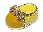 CRYSTAL RIBBON DECO BABY SHOES JEWELRY BOX