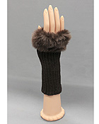 FUR TOP FINGERLESS OPERA GLOVE - 40% WOOL 30% RABBIT FUR 30% ACRYLIC