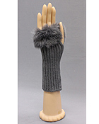 FUR TOP FINGERLESS OPERA GLOVE - 40% WOOL 30% RABBIT FUR 30% ACRYLIC
