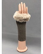 FUR TOP FINGERLESS OPERA GLOVE - 40% WOOL 30% RABBIT FUR 30% ACRYLIC