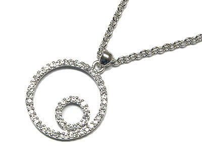 CRYSTAL CIRCLE IN CIRCLE NECKLACE