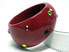 CRYSTAL STUD NATURAL SHAPE ACRYL BANGLE 