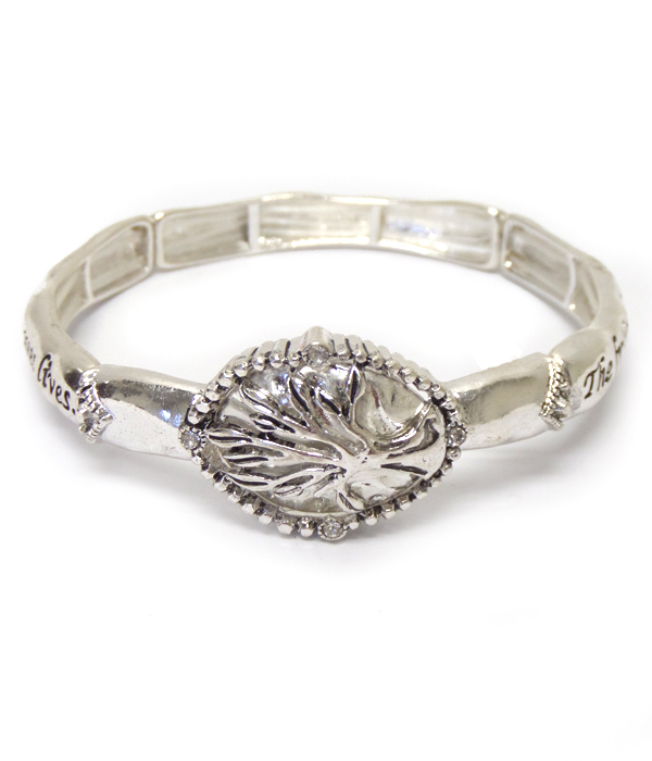 TREE OF LIFE MESSAGE STRETCH BRACELET - THE FRUIT OF THE RIGHTEOUS IS A TREE OF LIFE AND THE ONE WHO IS WISE SAVES LIVES