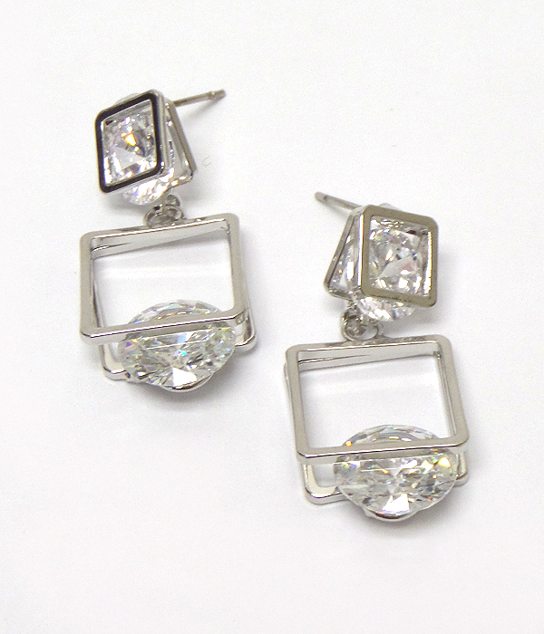 CRYSTAL HOLDING AND DROP EARRING