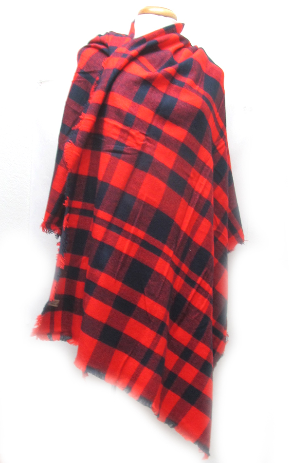 CLASSIC SIMPLE PLAID PATTERN LARGE BLANKET SCARF