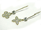 CRYSTAL CLOVER SHAPE DROP EARRING