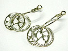 EPOXY HEART AND CRYSTAL DOUBLE ROUND DISK DROP EARRING