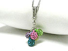 MULTI ENAMEL AND CRYSTAL BALL CLUSTER DROP NECKALCE