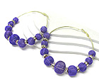 3 INCH HOOP CRYSTAL RONDELLE AND COLORED METAL MESH BALL BASKETBALL WIVES INSPIRED EARRING