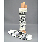 FINGERLESS WINTER DOUBLE SNOWFLAKE GLOVE - CHRISTMAS THEME