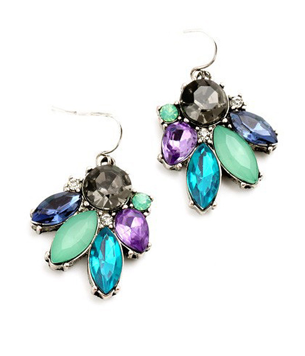 BOUTIQUE STYLE MULTI COLOR CRYSTAL EARRING