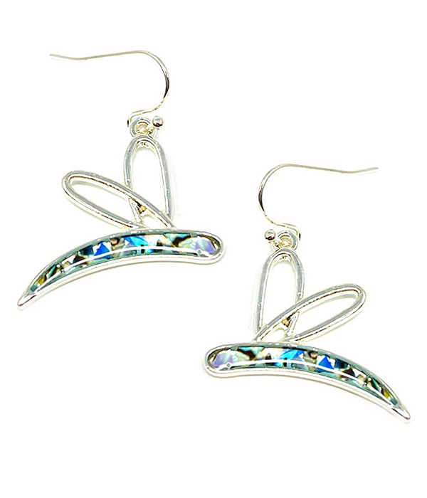 ABALONE DRAGONFLY EARRING