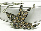CRYSTAL FEATHER BIRD PENDANT NECKLACE
