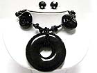 CERAMIC DONUT AND SEED BEADS LINK NECKLACE SET