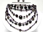 MULTI STRAND GLASS BEADS LINK LONG NECKALCE SET