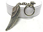 CRYSTAL STUD ANGEL WING KEY HOLDER CHARM