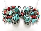 NATURAL CHIP STONE AND CRYSTAL BUTTERFLY STRETCH BRACELET