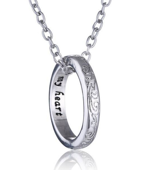 MY HEART MESSAGED INSIDE RING NECKLACE