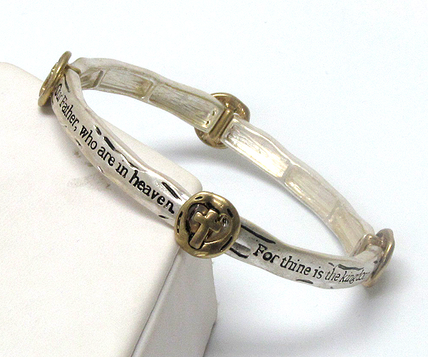 CHRISTIAN THEME MESSAGE STRETCH BRACELET AND PAPER BOOKMARK