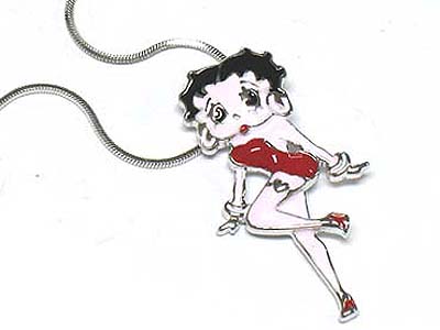 MADE IN KOREA WHITEGOLD PLATING CARTOON CHARACTER NECKLACE