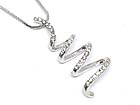 Wholesale Costume Jewelry - WHITE GOLD PLATING DESIGNER INSPIRED CRYSTAL SCRIBBLE NECKLACE