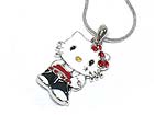 Wholesale Costume Jewelry - WHITE GOLD PLATING CRYSTAL AND ENAMEL CARTOON CHARACTER CAT NECKLACE - BOY