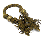METAL CHAIN WITH CORD AND TWO METAL BALLS BRACELET