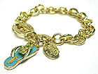 TUTTI FRUTTI EPOXY METAL FLIP FLOP CHARM TOGGLE BRACELET