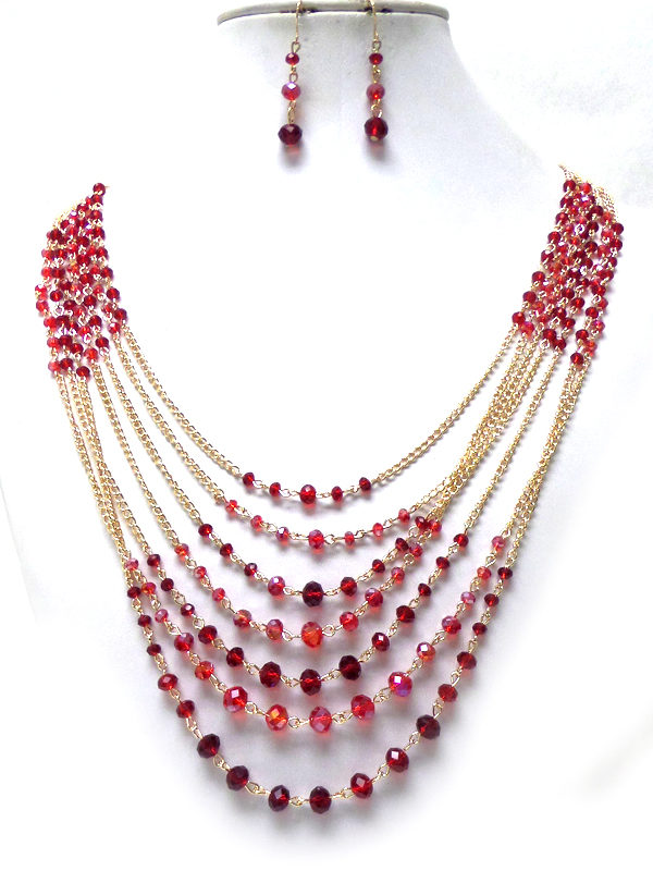 LAYER OF CHAIN WITH SMALL BEADS NECKLACE SET