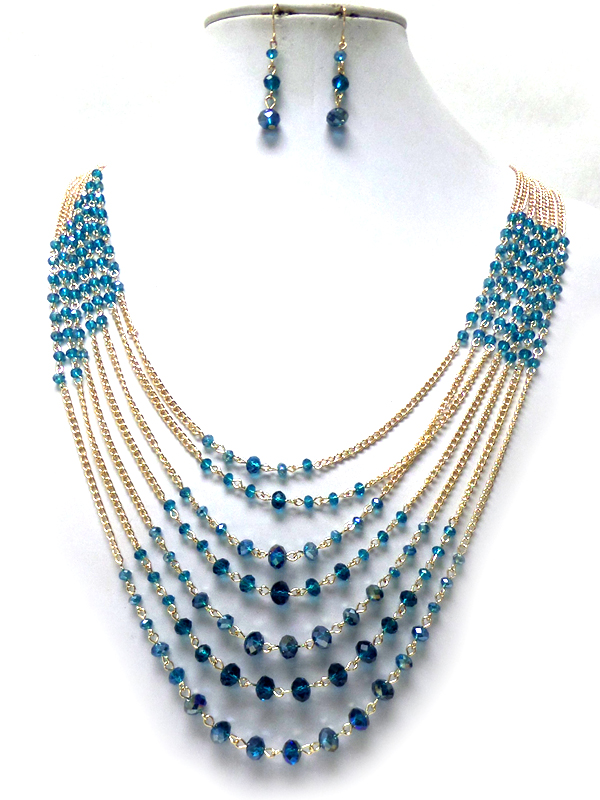 LAYER OF CHAIN WITH SMALL BEADS NECKLACE SET