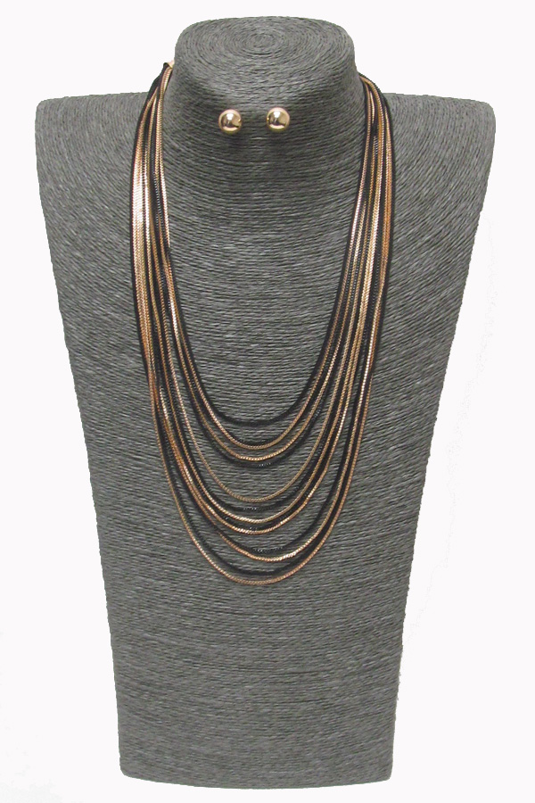 THIN MULTI LAYER NECKLACE SET