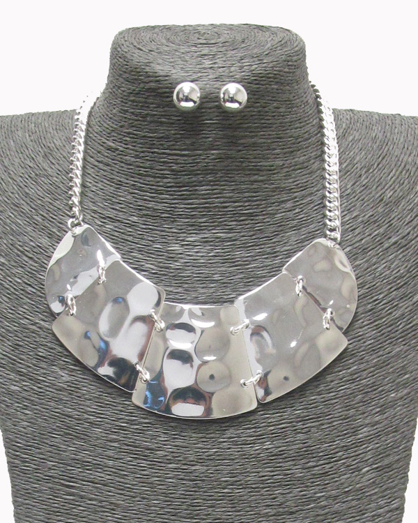 FLAT METAL LINKED CHAIN NECKLACE SET