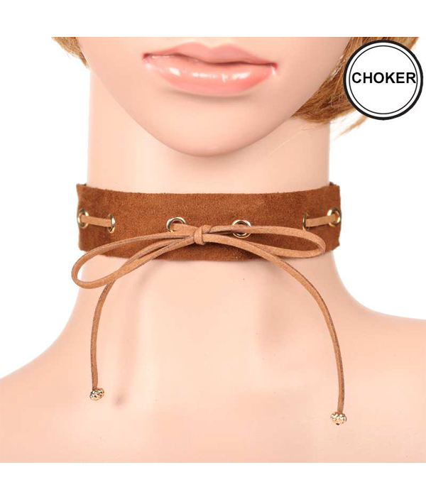 LEATHER CHOKER NECKLACE