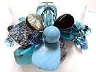 MULTI ACRYL AND GLASS BEADS STRETCH BRACELET