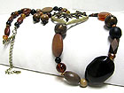 NATURAL MATERIAL MIXED BEADS LONG NECKLACE SET
