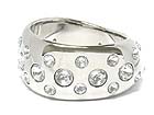 Wholesale Costume Jewelry - MULTI STONE BUBBLE UNEVEN LIGHT WEIGHT HOLLOW METAL BANGLE