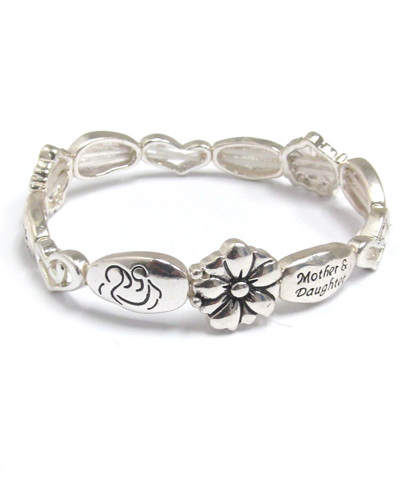 MOTHER AND DAUGHTER THEME STRETCH BRACELET