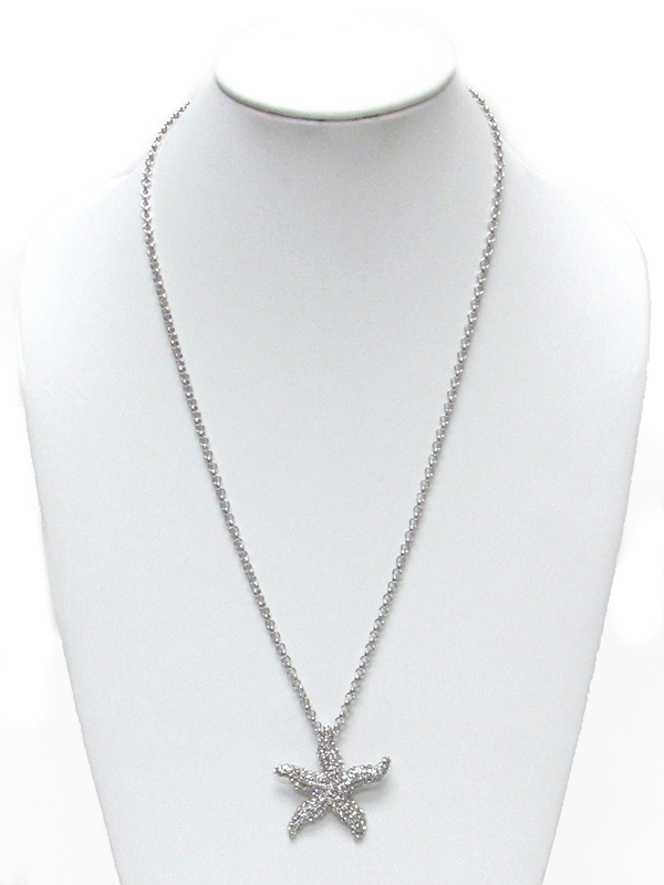 CRYSTAL STARFISH LONG NECKLACE