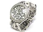 ANIMAL PATTERN AND CRYSTAL DIAL SCRAF BAND WATCH