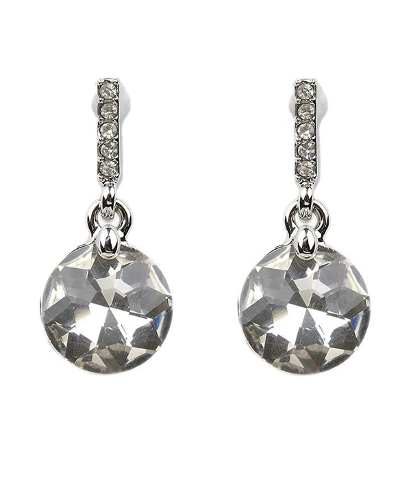 FACET GLASS AND CRYSTAL DROP EARRING