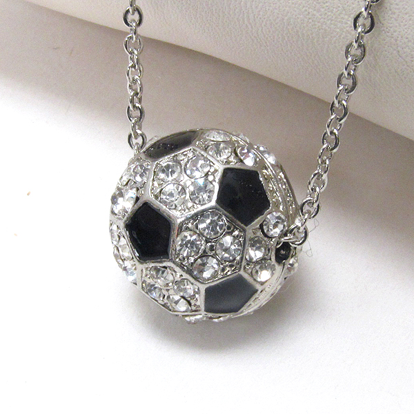 PREMIER ELECTRO PLATING CRYSTAL SOCCER BALL NECKLACE - SPORTS