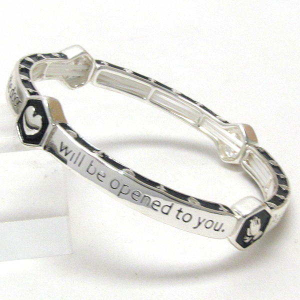 RELIGIOUS INSPIRATION MESSAGE STRETCH BRACELET - ASK AND IT WILL BE GIVEN TO YOU
