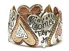 MULTI MESSAGED CASTING METAL HEART ELASTIC BRACELET