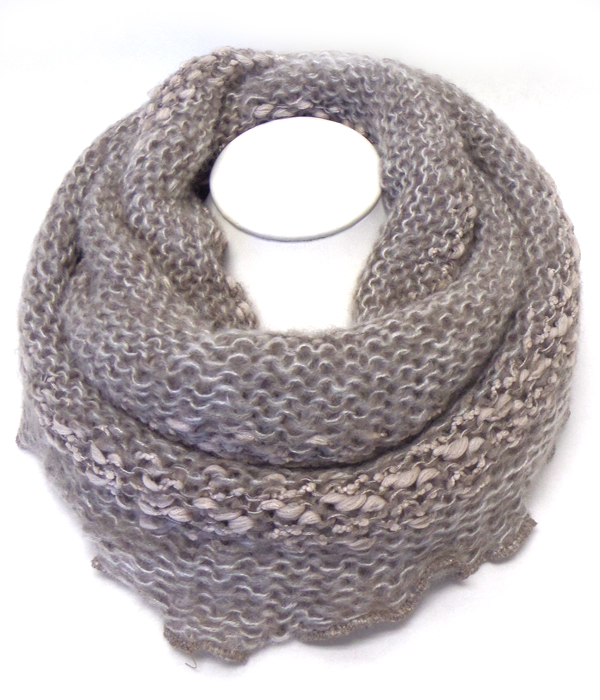 TWO TONE WIDE WINTER INFINITY SCARF