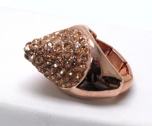 MULTI CRYSTAL CONE SHAPED STYLE STRETCH RING